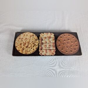 Cracker Coaster Set Maury Oren Design Biscuits Food Charcuterie Set of 6